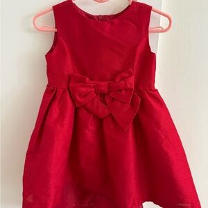 Toddler Girl Red Bow-Detail Party Dress (size 12-18 month)